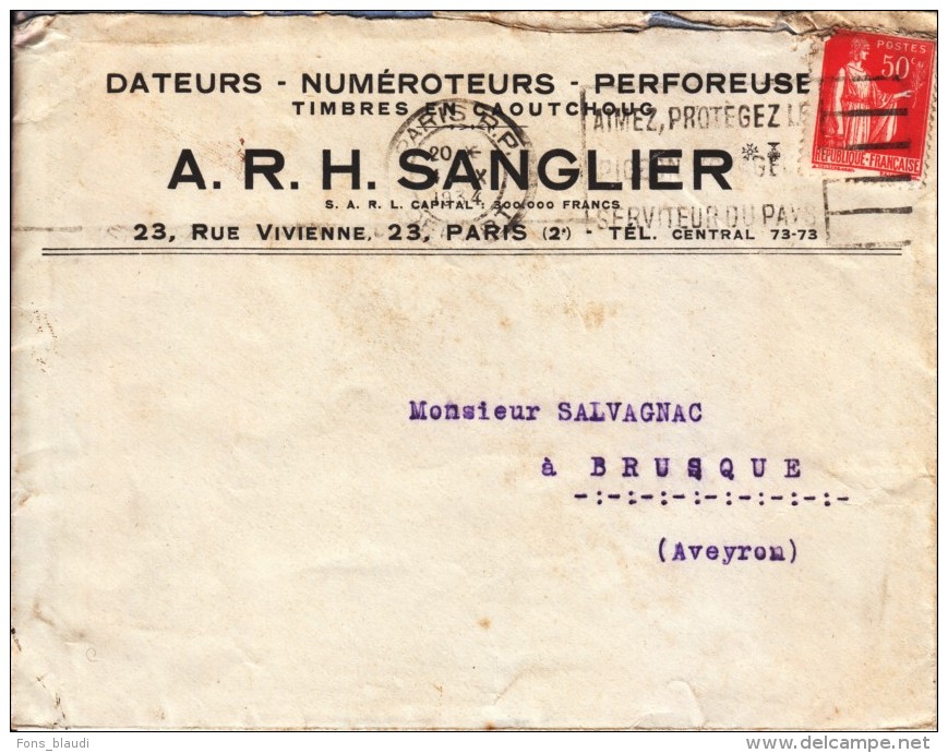 1934 - Lettre à Entête - Dateurs Numéroteurs Sanglier Au 23 Rue Vivienne à Paris 2ème - FRANCO DE PORT - Other & Unclassified