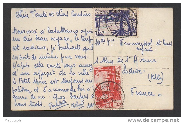 DF / MAROC / TP 255 Et 258 TYPE OASIS SUR CP OBL. CASABLANCA 1 -11 1948 - Covers & Documents