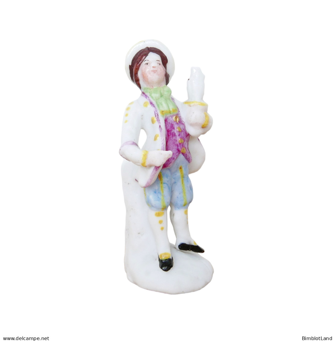 Miniature Ancienne Allemande Sujet Figurine Personnage Homme Biscuit 5 Cm Statuette - Personaggi