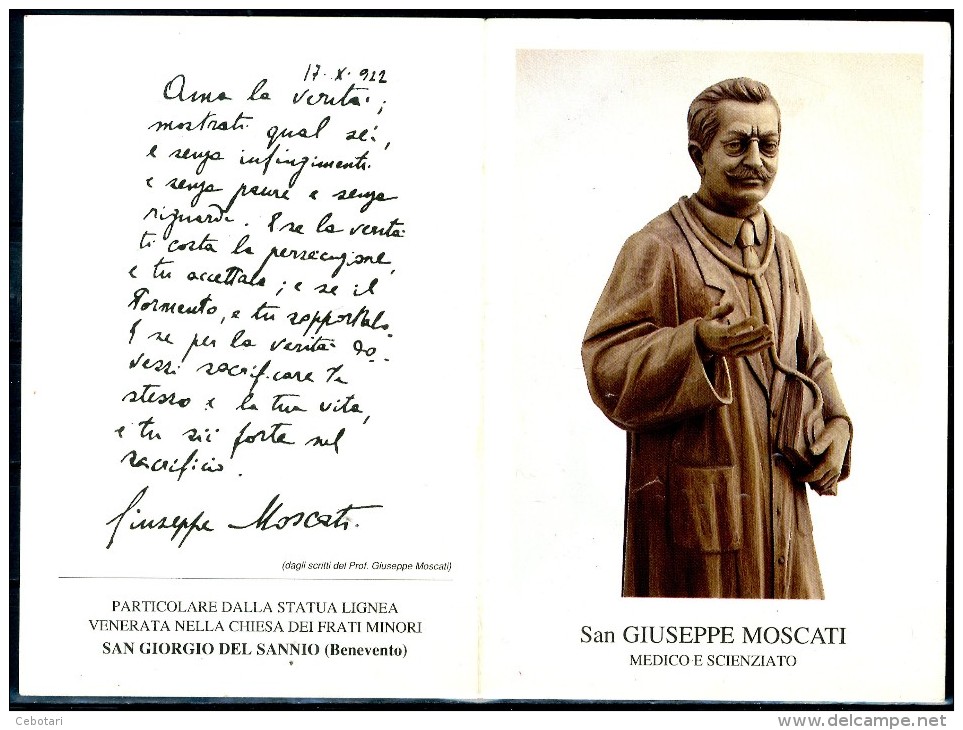 Santino - San Giuseppe Moscati - Santino Pieghevole Come Da Scansione - Imágenes Religiosas