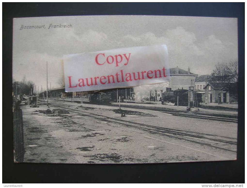 BAZANCOURT - La Gare Et Trains - Feldpostkarte - Bazancourt