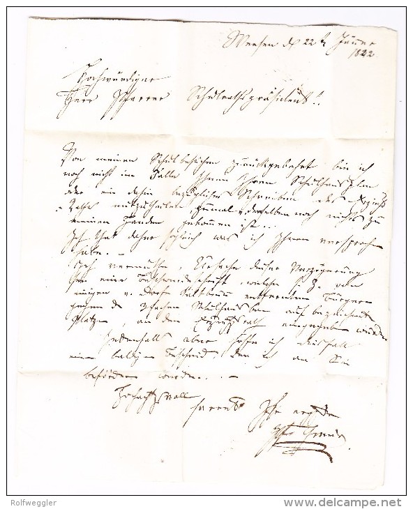 Heimat SG WEESEN 23.1.1842 Brief Nach Kaltbrunn Mit Blauem Ankunftsstempel - ...-1845 Préphilatélie