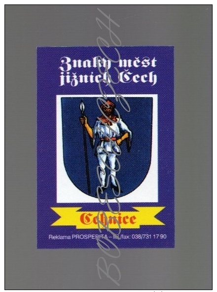 18-093 CZECH REPUBLIC Prosperita Cehnice Zechnitz District  Strakonice COAT OF ARMS ARMOIRIES WAPPEN HERALDRY - Matchbox Labels