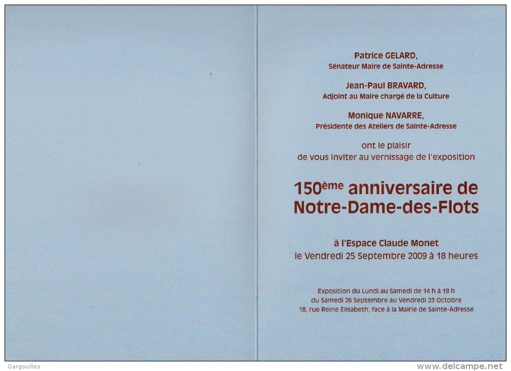 76 SAINTE-ADRESSE -- 150éme Anniversaire De Notre-Dame-des-Flots.(Espace Claude Monet _ 18, Rue Reine Elisabeth) - Altri & Non Classificati