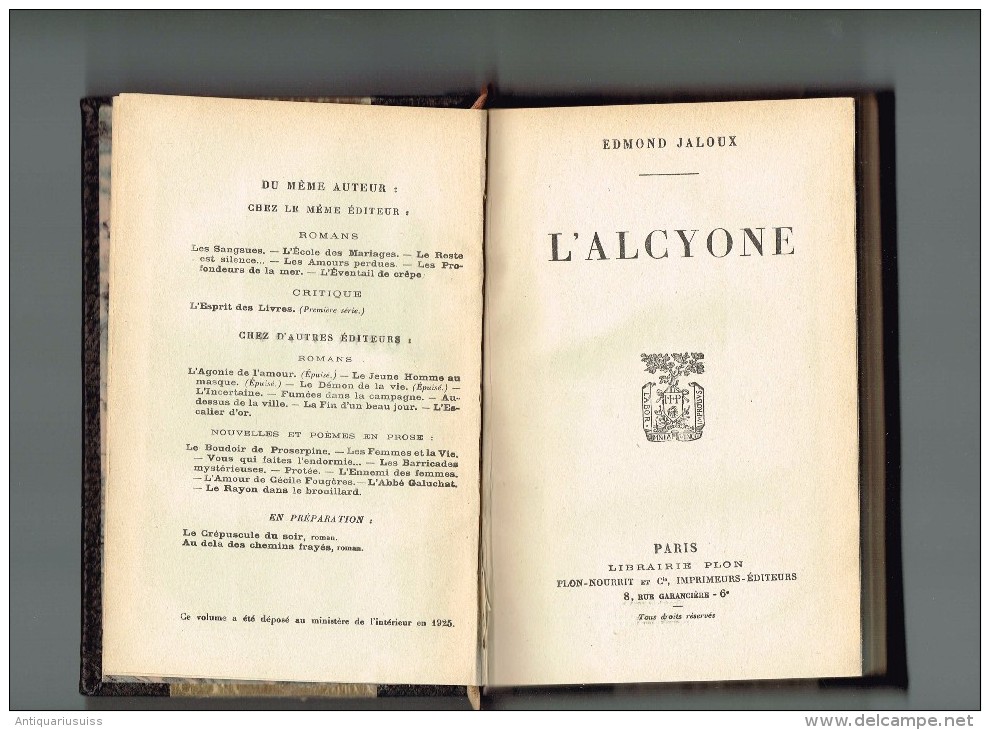 L` Alcyone - Edmond Jaloux 1925 - 1901-1940