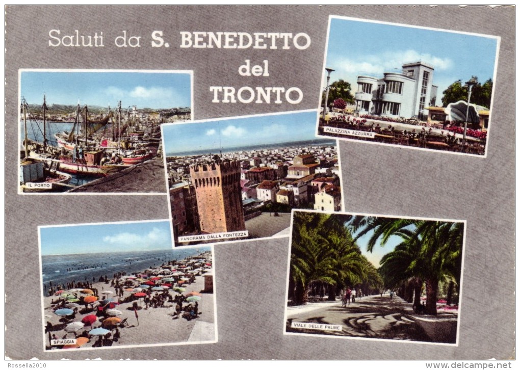 Cartolina ITALIA MARCHE SALUTI DA SAN BENEDETTO DEL TRONTO Italy Postcard Italie Carte Postale Italien Ansichtskarte - Ascoli Piceno