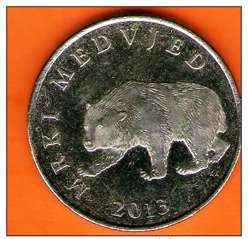 CROATIA HRVATSKA  5 Kuna Kune    .g.  - 2013.g. - ANIMAL COIN BEAR - Croatia