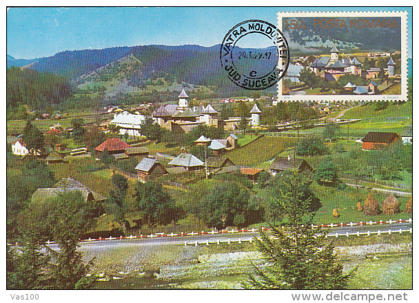 MONASTERY, VATRA MOLDOVITEI, CM, MAXICARD, CARTES MAXIMUM, 1979, ROMANIA - Abbayes & Monastères