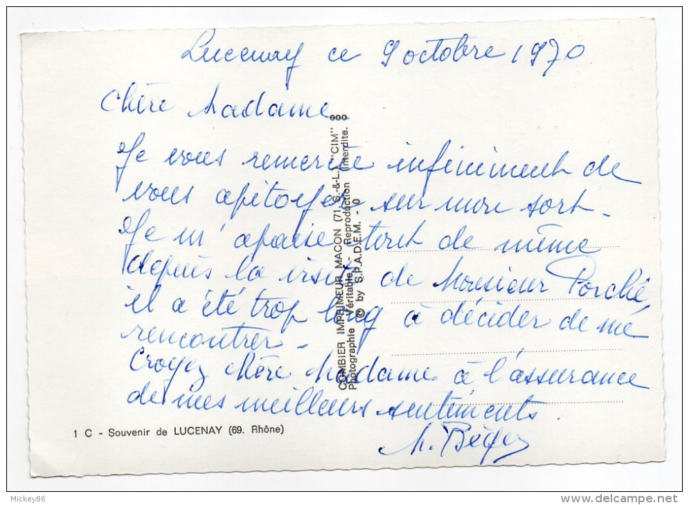 LUCENAY--datée 1970--Multivues Dont 3 Vues Aériennes ,cpsm 15 X 10 N° 1 C éd Combier--Belle Carte Pas Très Courante - Other & Unclassified