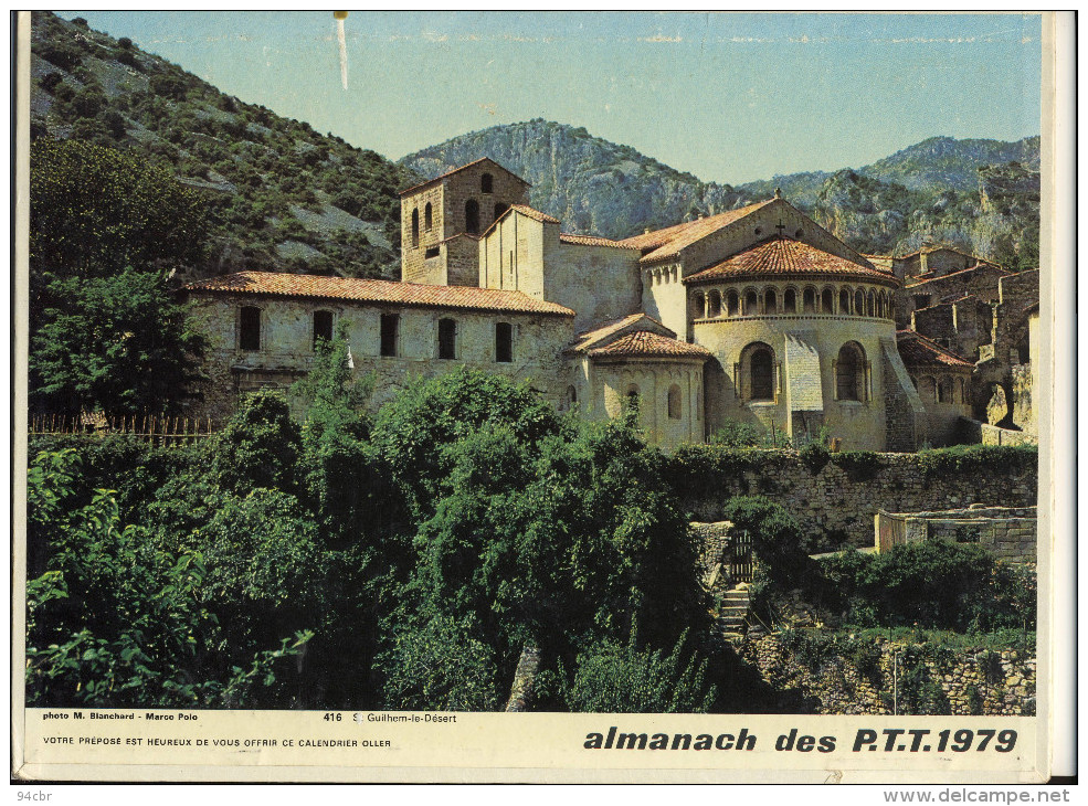 CALENDRIER  DES POSTES   1979 Panorama De St Guihem Du Desert (34) - Grand Format : 1971-80