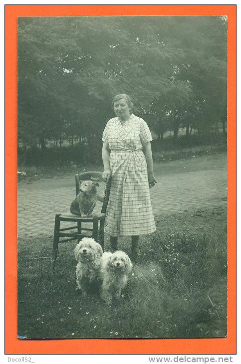 Dpt  62  Vitry En Artois - Corbehem  "  Carte Photo D´une Femme Et Ses Chiens " N° 1 - Vitry En Artois