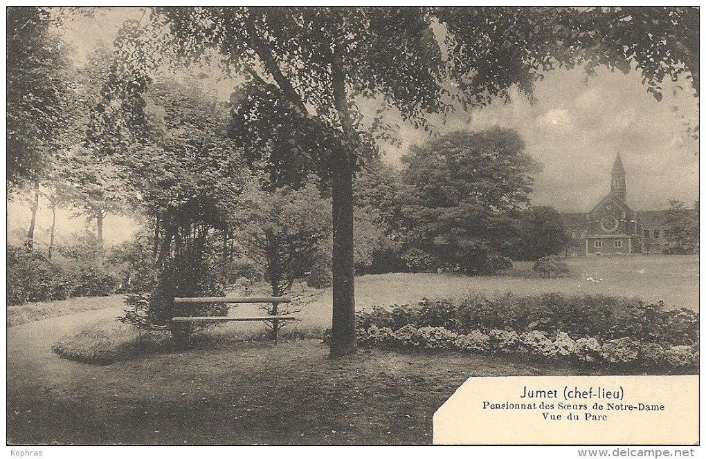 JUMET (CHEF-LIEU)  : Pensionnat Des Soeurs Notre Dame - Vue Du Parc - VARIANTE PEU COURANTE - Cachet De La Poste 1915 - Charleroi