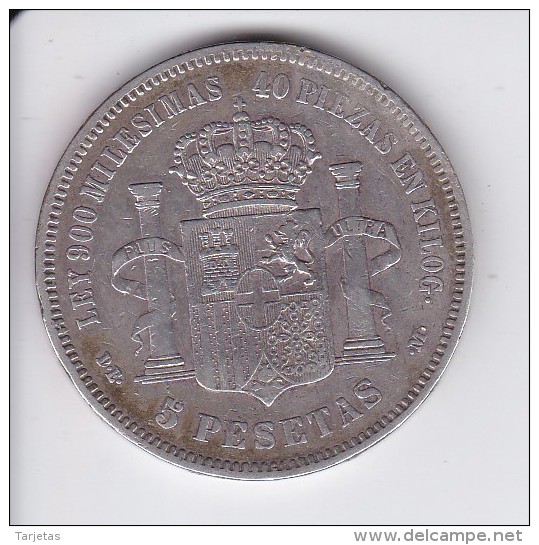 MONEDA DE ESPAÑA DE 5 PTAS DEL AÑO 1871 DE AMADEO I - ESTRELLAS 18-74 (COIN) SILVER-PLATA-ARGENT - Otros & Sin Clasificación