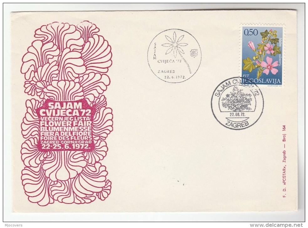 1972 YUGOSLAVIA Stamps COVER ZARGREB FLOWER FAIR EVENT - Other & Unclassified