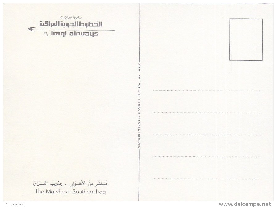 Iraqi Airways Iraq Airline Issue Postcard The Marshes Southern Iraq - 1946-....: Moderne