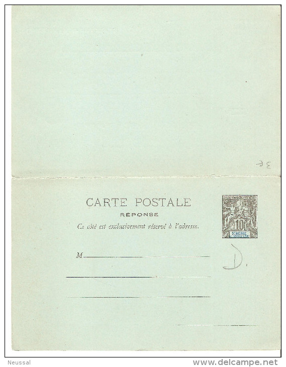 Entero Postal Doble De Saint Pierre Et Miquelon - Postal Stationery