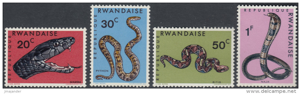 Rwanda 1967 Snakes. Mi 201A-208 A MNH - Neufs