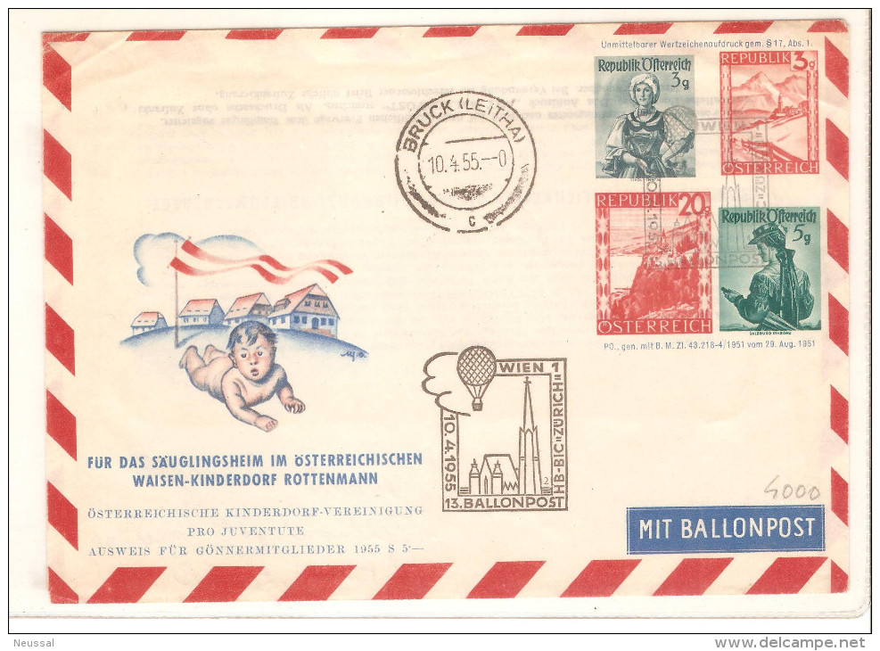 Carta Entero Postal Con Matasellos Bruck 1955 - Ballonpost