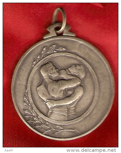 Plaque En Métal - 2 LUTTEURS - 1939 Belgique - Médaille De Lutte Libre - Apparel, Souvenirs & Other