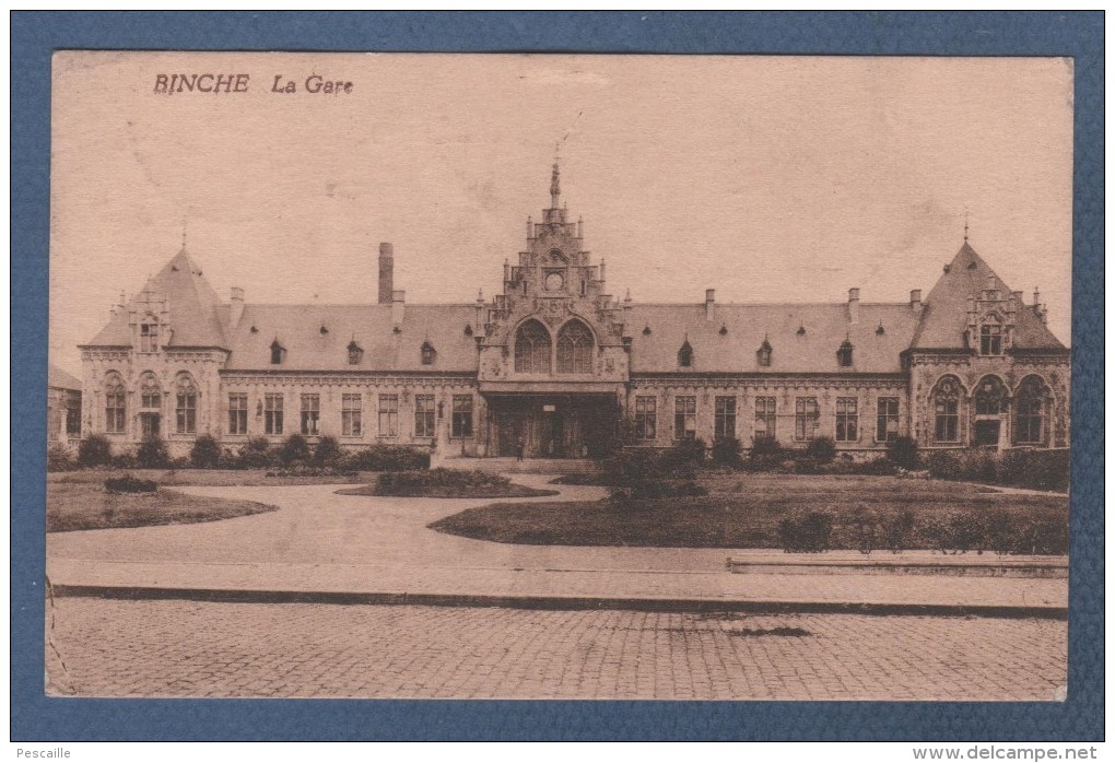 HAINAUT - CP BINCHE - LA GARE - EDITION BELGE BRUXELLES - CIRCULEE EN 1924 - Binche