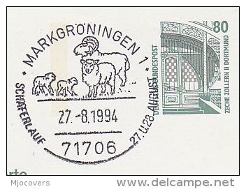 1992 Markgroningen GERMANY COVER Illus SHEEP SHEPHERD FESTIVAL EVENT Pmk Postal STATIONERY Card - Farm