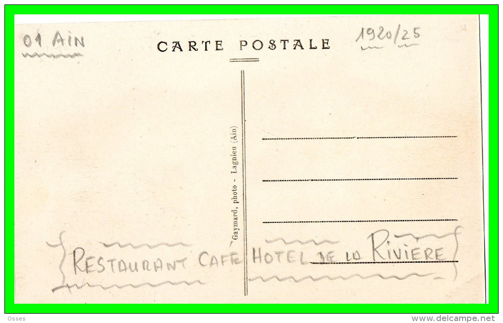 - GEVRIEU (X).(Ain)..Restaurant Café Hôtel De La Riviére Garage Essence (recto Verso) - Non Classés