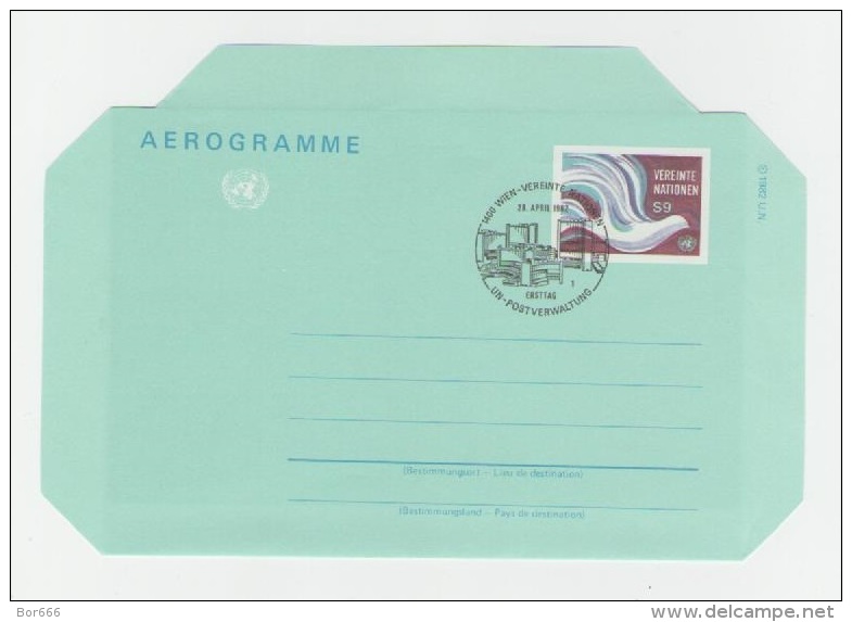 GOOD UN Vienna Aerogramme 1982 - FDC - FDC