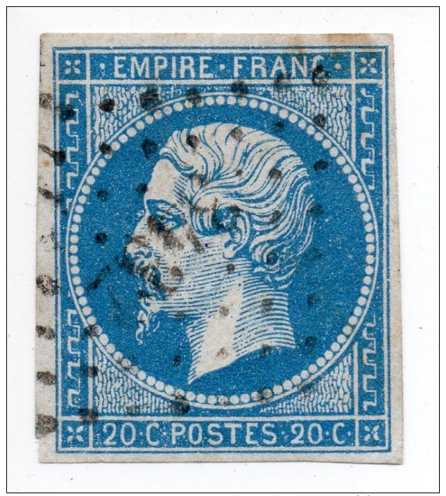 YT 14A Napoléon - Variété Surencrage Et Anneau-lune - PC 3432 Troyes 10 - 1853-1860 Napoleone III