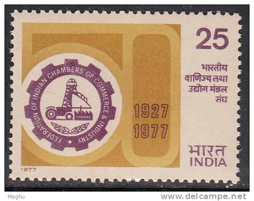 India MNH 1977, Federation Of Indian Chamber Of Commerce &amp; Industry, Tractor, Agriculture - Nuevos