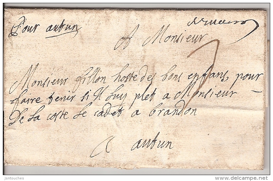 MACON_marque Manuscrite De Macon_pour AUTUN_LST_1700-1759_ L1-2 - 1701-1800: Vorläufer XVIII