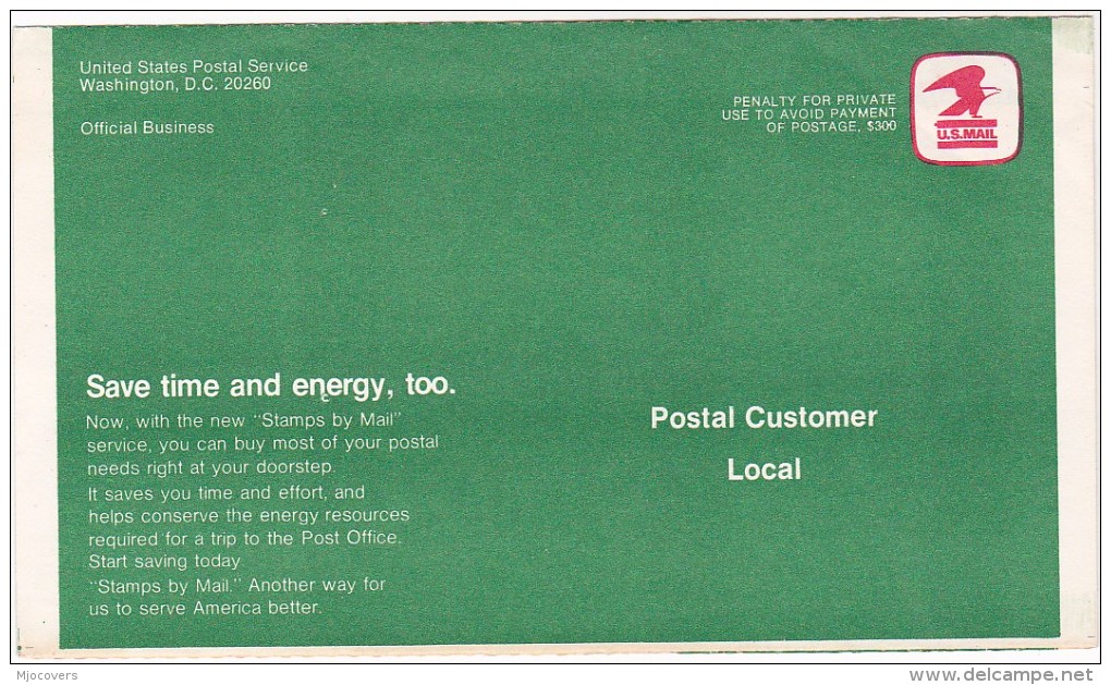 1974 STATIONERY ADVERT  CONSERVE ENERGY RESOURCES GET STAMPS BY MAIL Environment OFFICIAL BUSINESS - Other & Unclassified