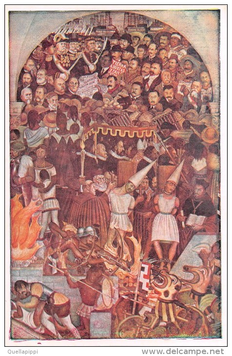 03911 "MEXICO-PALACIO NACIONAL-THE REVOLUTION OF MADERO 1910" AFFRESCO  MURALES DI DIEGO RIVERA. CART NON  SPED - Mexique
