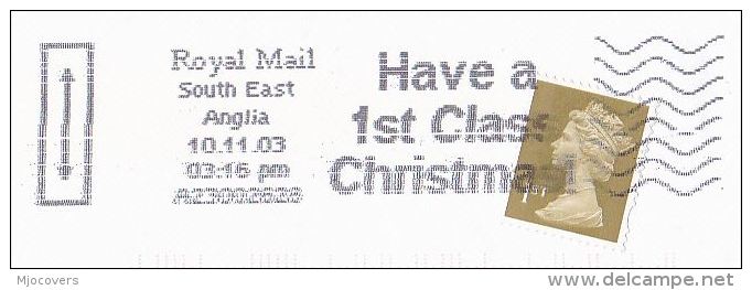 2004 GB COVER SLOGAN Pmk HAVE A 1ST CLASS CHRISTMAS South East Anglia - Lettres & Documents