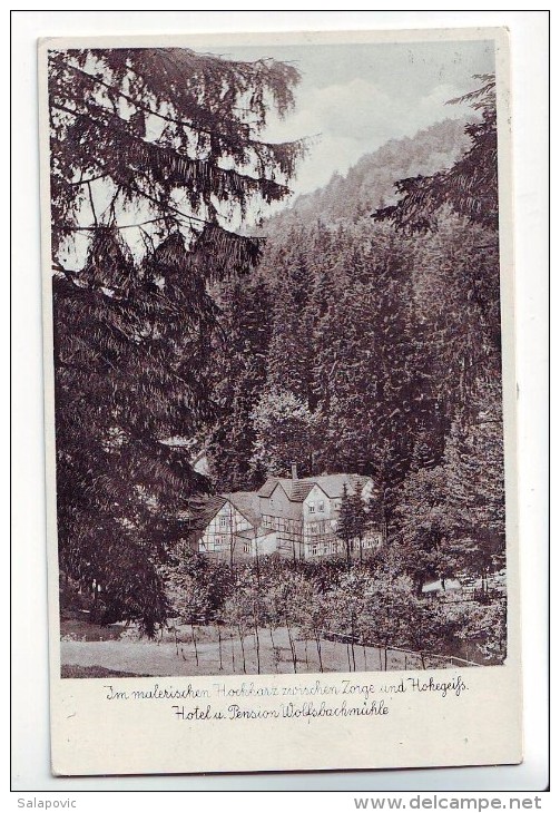 Hohegeiß  Braunlage, Hotel Pension Wolfsbachmühle   1937   STR1/399 - Braunlage