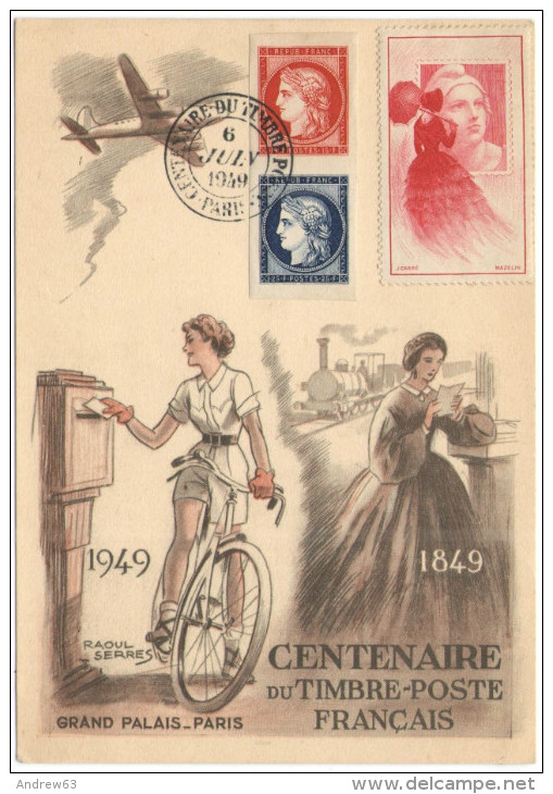 FRANCIA - France - 1949 - Centenaire Du Timbre Poste Français - Maximum Card - Paris - FDC - 1940-1949