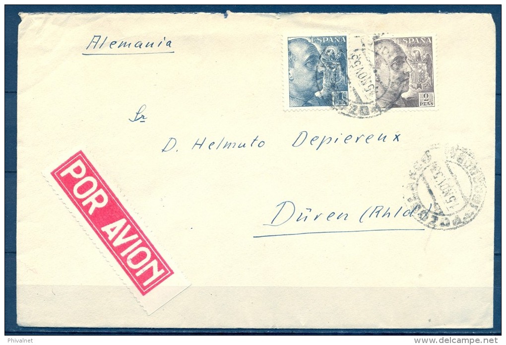 1953 , CÓRDOBA , SOBRE CIRCULADO ENTRE POZOBLANCO Y DÜREN. - Cartas & Documentos