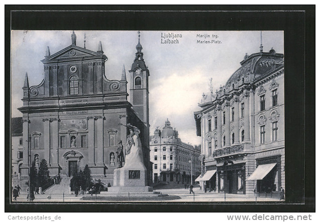 AK Ljubljana / Laibach, Marijin Trg., Marien-Platz - Slowenien