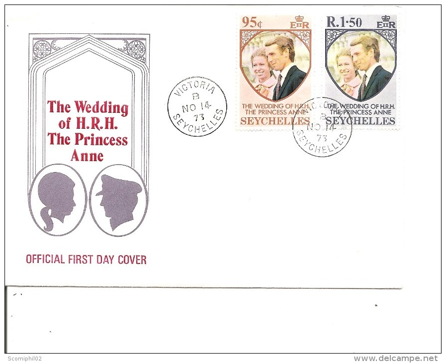 Seychelles -Mariage De La Princesse Anne ( FDC De 1973 à Voir) - Seychelles (...-1976)