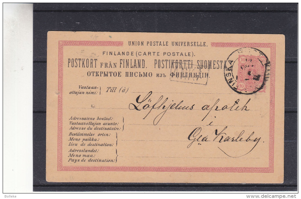 Finlande - Carte Postale De 1888 - Entier Postal - Oblitération Finska Post ... - Cachet ANK - Lettres & Documents