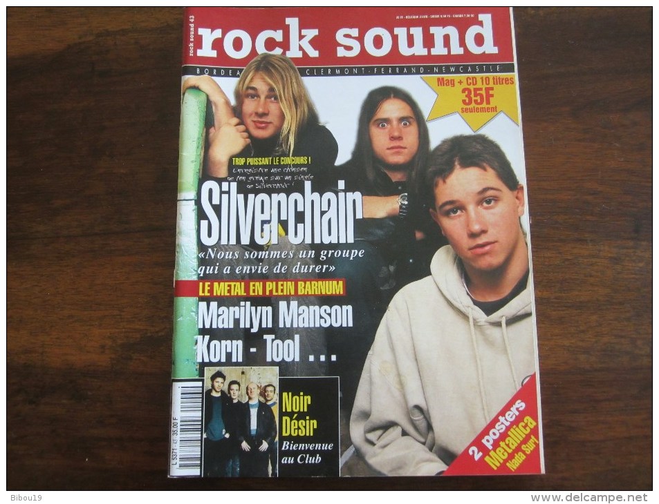 ROCK SOUND SILVERCHAIR  KORN MARILYN MANSON TOOL  N 43  JANVIER 1997 - Musique