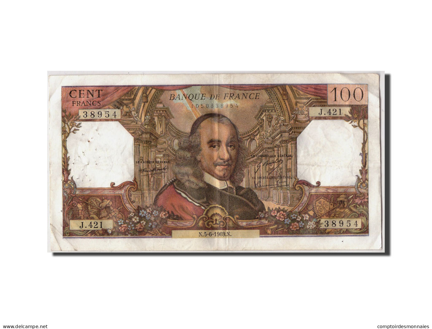 Billet, France, 100 Francs, 100 F 1964-1979 ''Corneille'', 1969, 1969-06-05 - 100 F 1964-1979 ''Corneille''