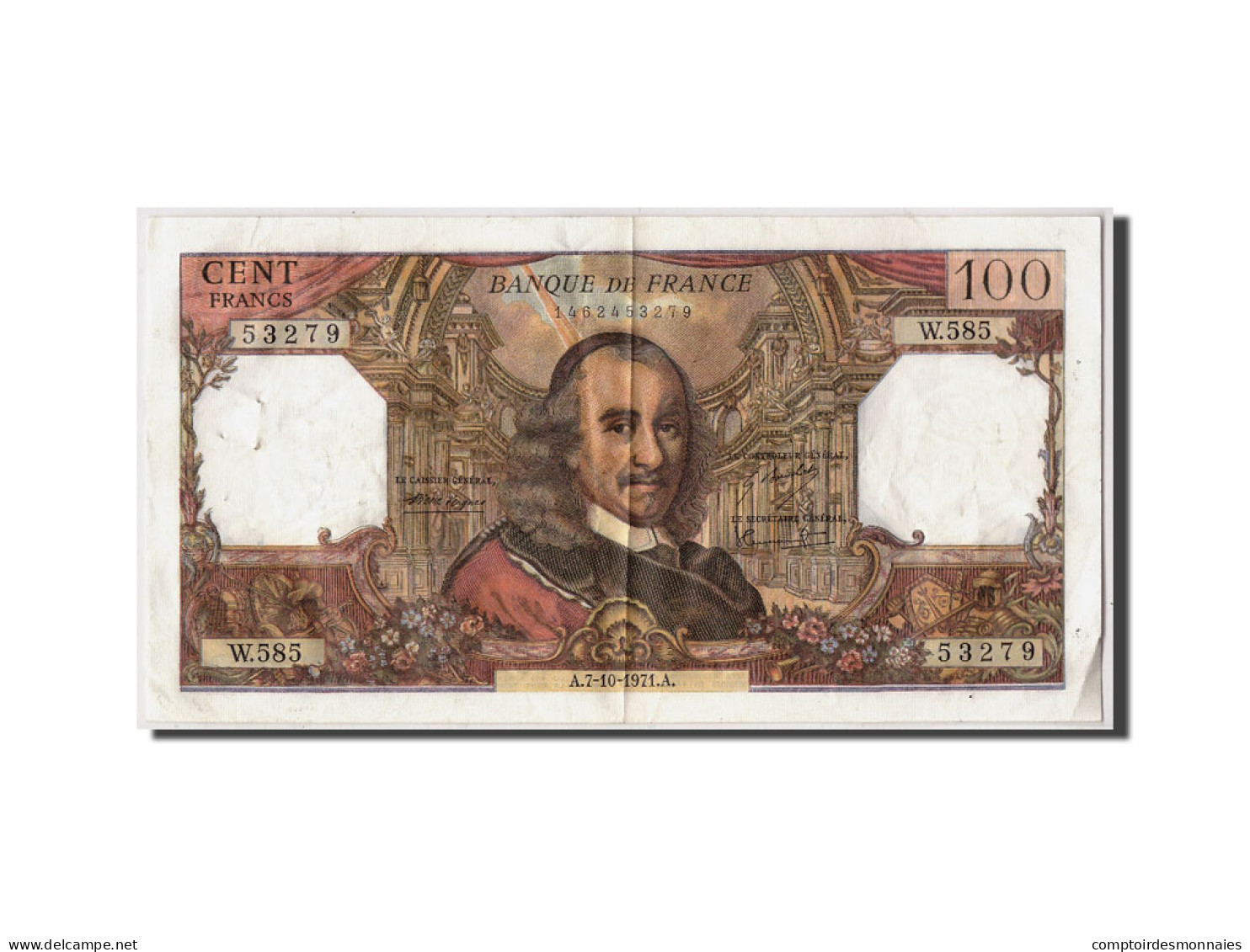 Billet, France, 100 Francs, 100 F 1964-1979 ''Corneille'', 1971, 1971-10-07 - 100 F 1964-1979 ''Corneille''