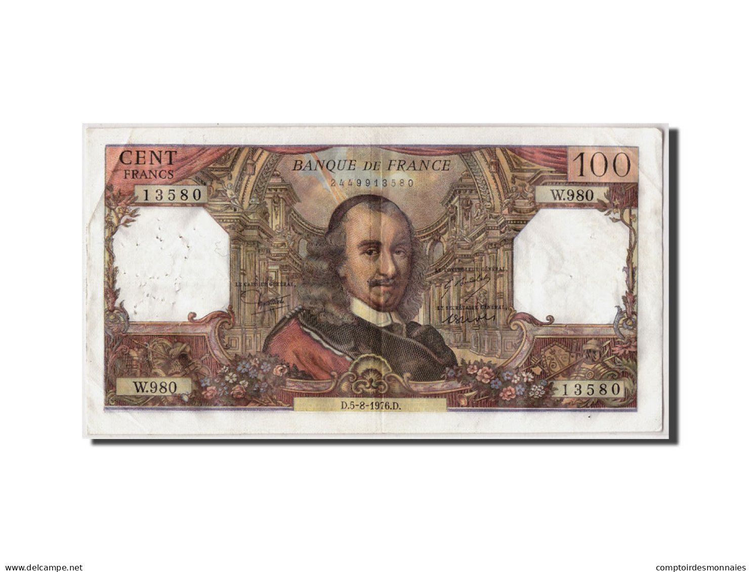 Billet, France, 100 Francs, 100 F 1964-1979 ''Corneille'', 1976, 1976-08-05 - 100 F 1964-1979 ''Corneille''