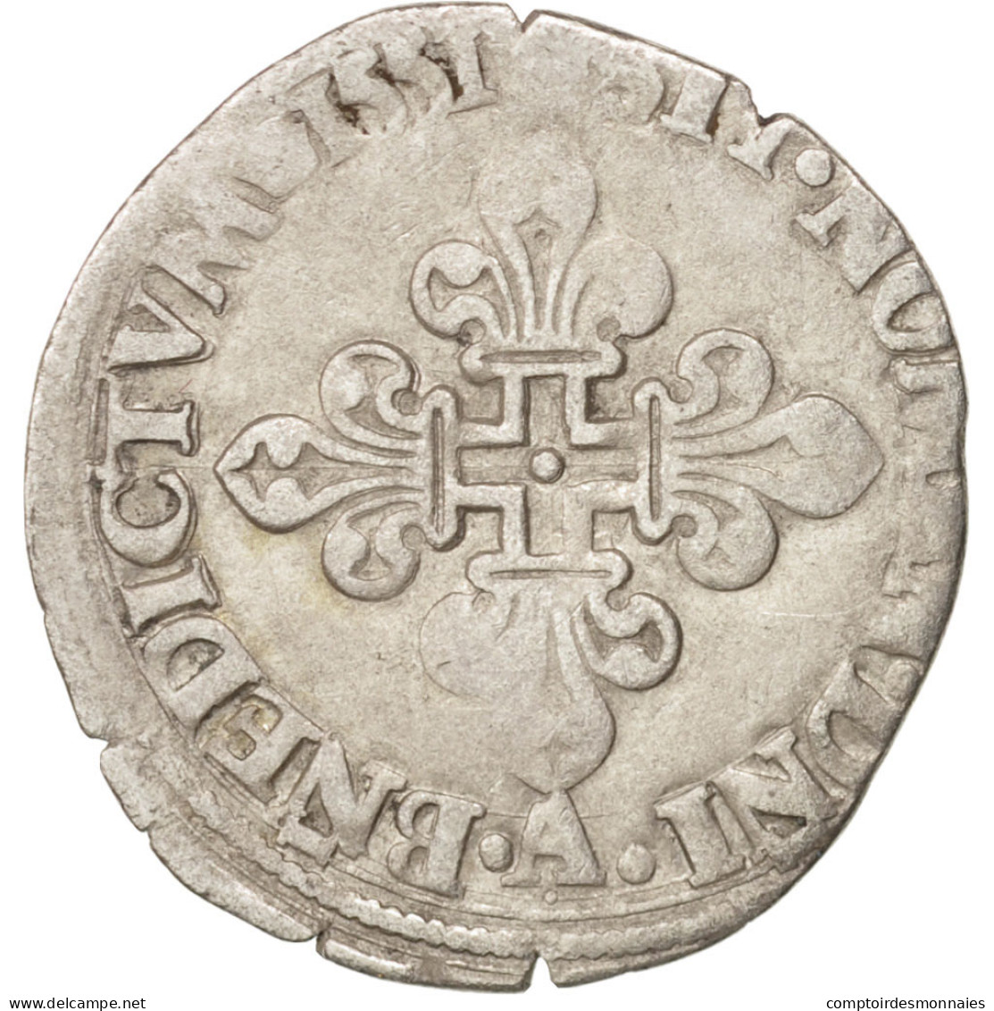 Monnaie, France, Demi Gros De Nesle, 1551, Paris, TB+, Argent, Sombart:4458 - 1547-1559 Henri II