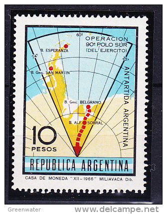 Argentina 1966 Operation Polo Sur / Antarctica / Map 1v ** Mnh (27333A) - Ongebruikt