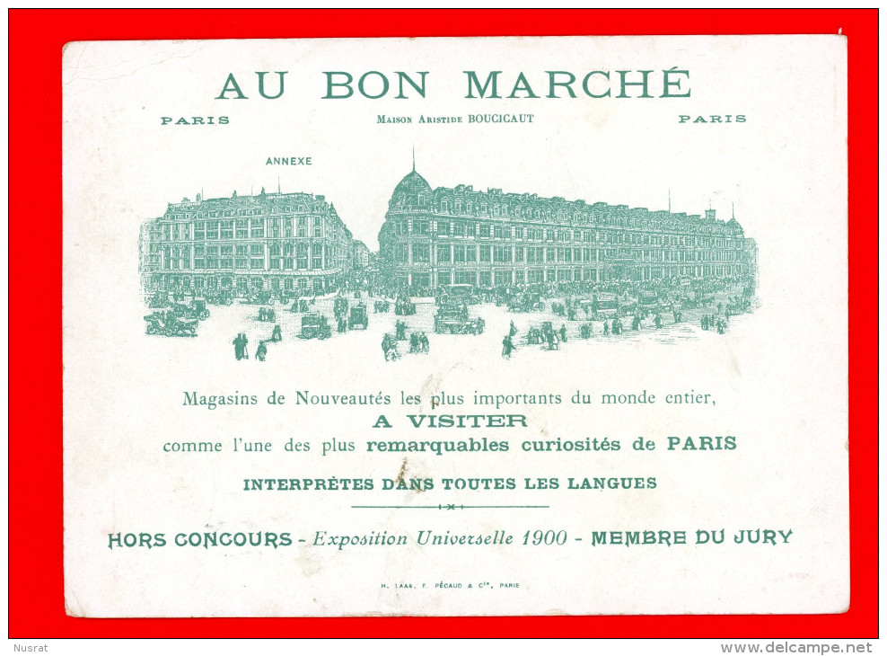 Au Bon Marché,  Chromo Grand Format Lith. Laas & Pécaud LP-1, Les Cinq Sous De Lavarède - Au Bon Marché