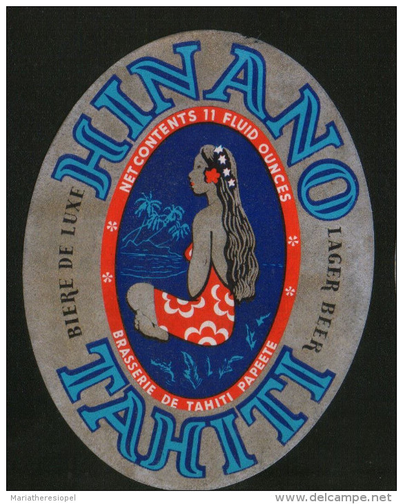 Biere Hinano (Tahiti). Beer Label From 60`s. - Birra