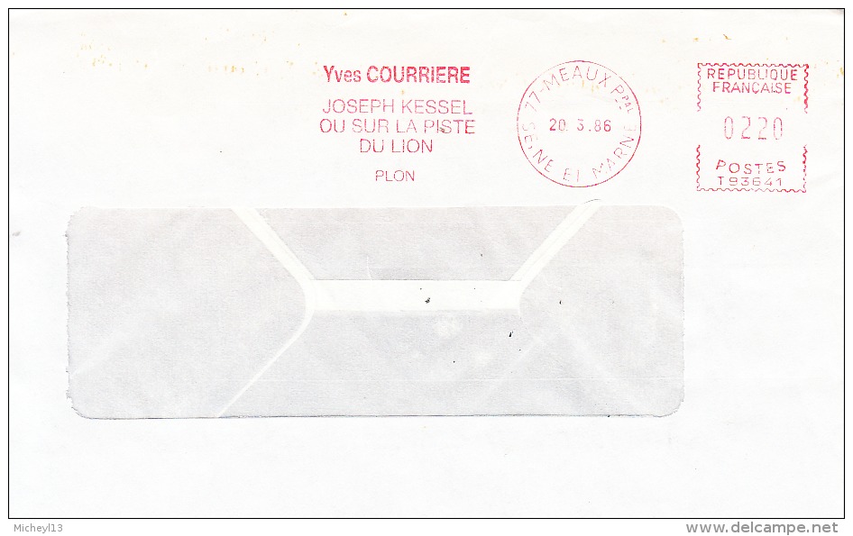 EMA-France-Meaux -20/3/1986-Yves COURRIERE-JOSEPH KESSEL - Cinema