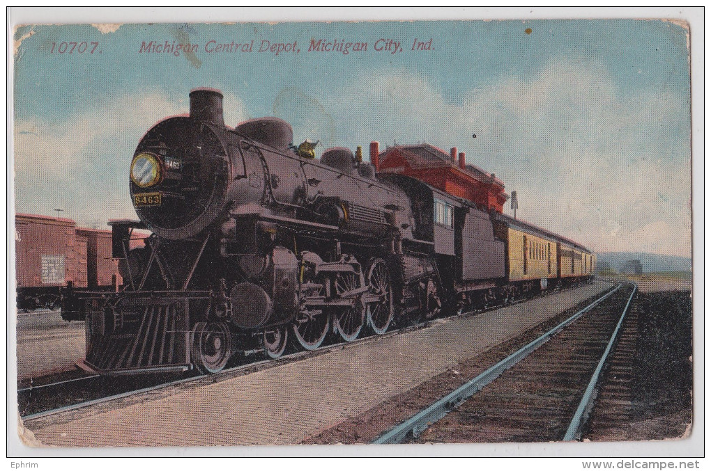 MICHIGAN CITY (Indiana) - Central Depot - Railway - Train - Autres & Non Classés