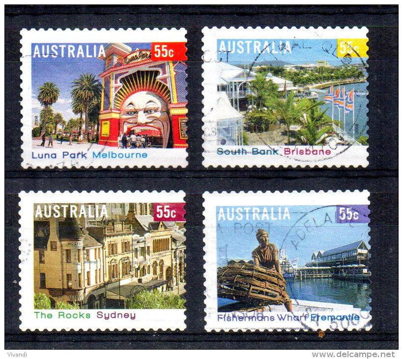 Australia - 2008 -  Tourist Precincts (Perf 12&frac34;, Self Adhesive) - Used - Oblitérés